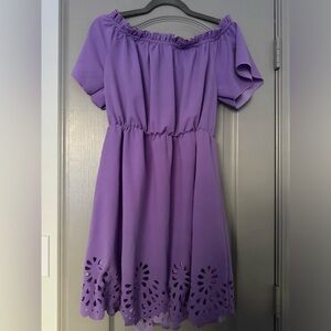 Lavender off the shoulder dress